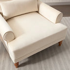 Fauteuil d'appoint moderne en velours 37,8 avec support lombaire ergonomique et pieds en colonne romaine vintage