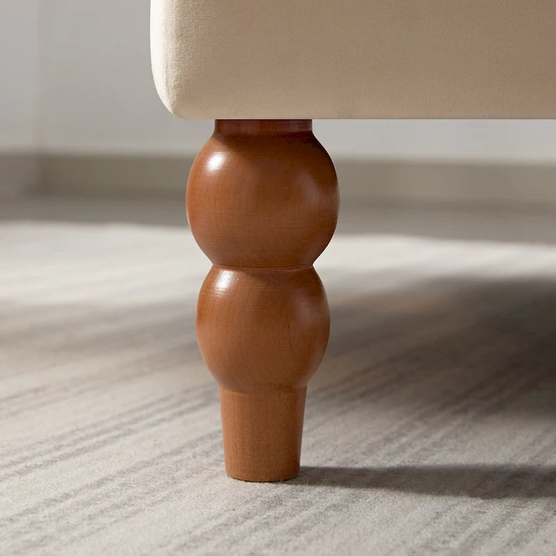 Fauteuil d'appoint moderne en velours 37,8 avec support lombaire ergonomique et pieds en colonne romaine vintage