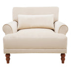 Fauteuil d'appoint moderne en velours 37,8 avec support lombaire ergonomique et pieds en colonne romaine vintage