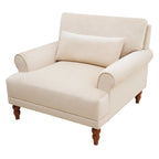 Fauteuil d'appoint moderne en velours 37,8 avec support lombaire ergonomique et pieds en colonne romaine vintage