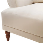 Fauteuil d'appoint moderne en velours 37,8 avec support lombaire ergonomique et pieds en colonne romaine vintage
