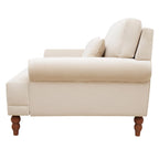 Fauteuil d'appoint moderne en velours 37,8 avec support lombaire ergonomique et pieds en colonne romaine vintage