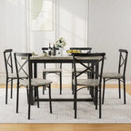 Salle à manger 7 pièces de style moderne avec table rectangulaire et 6 chaises à dossier croisé