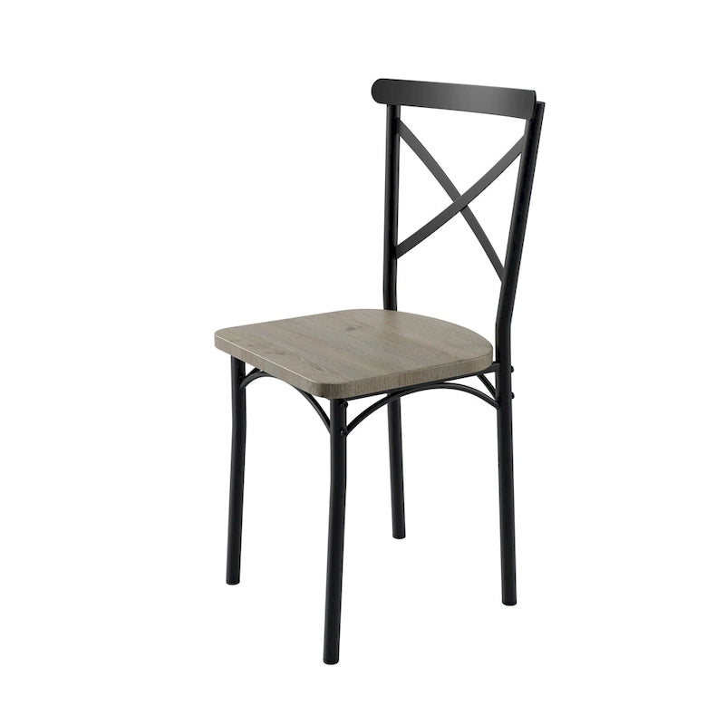 Salle à manger 7 pièces de style moderne avec table rectangulaire et 6 chaises à dossier croisé