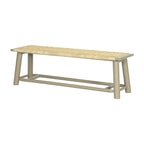 Banc Moderne Ferme en Rotin et Bois Massif - 150 cm Banc Intérieur et Extérieur Couvert Design Multifonctionnel
