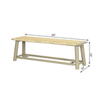 Banc Moderne Ferme en Rotin et Bois Massif - 150 cm Banc Intérieur et Extérieur Couvert Design Multifonctionnel