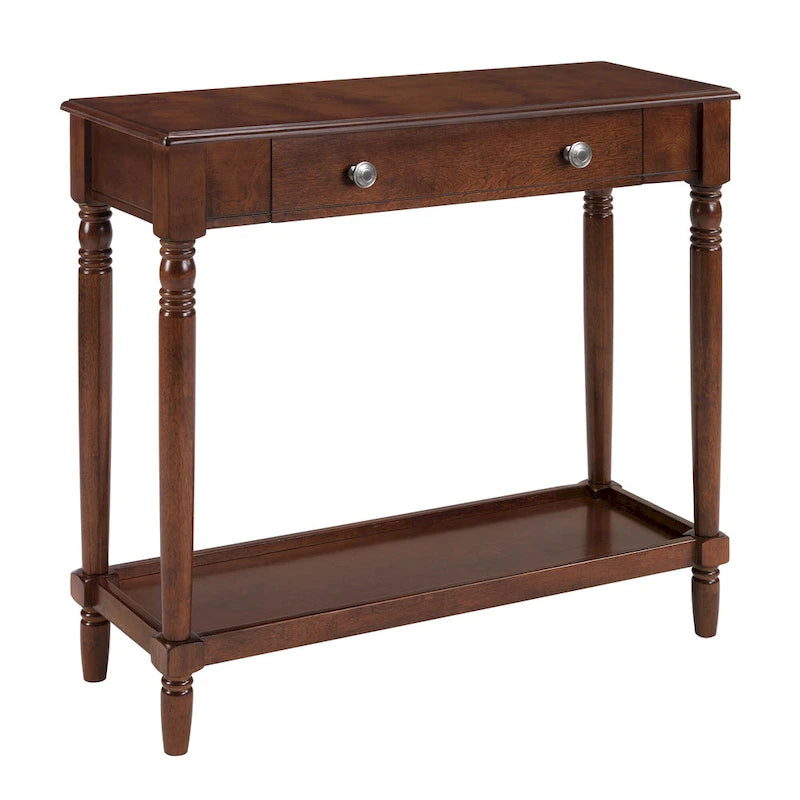 Console d'entrée French Country Manor Convenience Concepts à 1 tiroir et étagère, sans outils