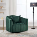 Grand fauteuil club pivotant à 360° et demi-canapé douillet avec 3 oreillers, fauteuil club en velours capitonné en forme de citrouille