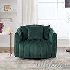 Grand fauteuil club pivotant à 360° et demi-canapé douillet avec 3 oreillers, fauteuil club en velours capitonné en forme de citrouille
