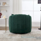 Grand fauteuil club pivotant à 360° et demi-canapé douillet avec 3 oreillers, fauteuil club en velours capitonné en forme de citrouille