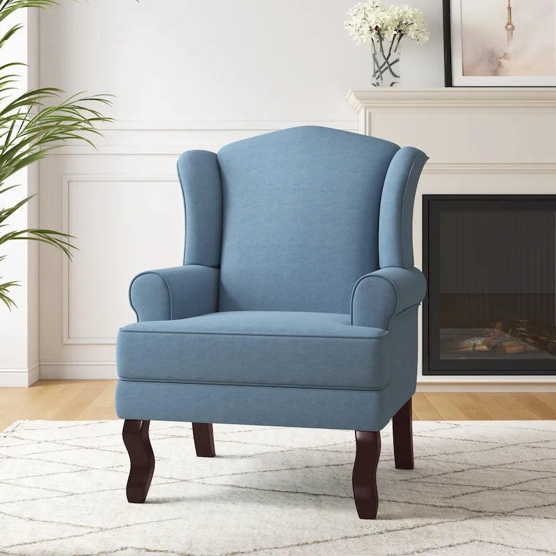 Fauteuil d'appoint rembourré Mid-Century Modern avec oreilles