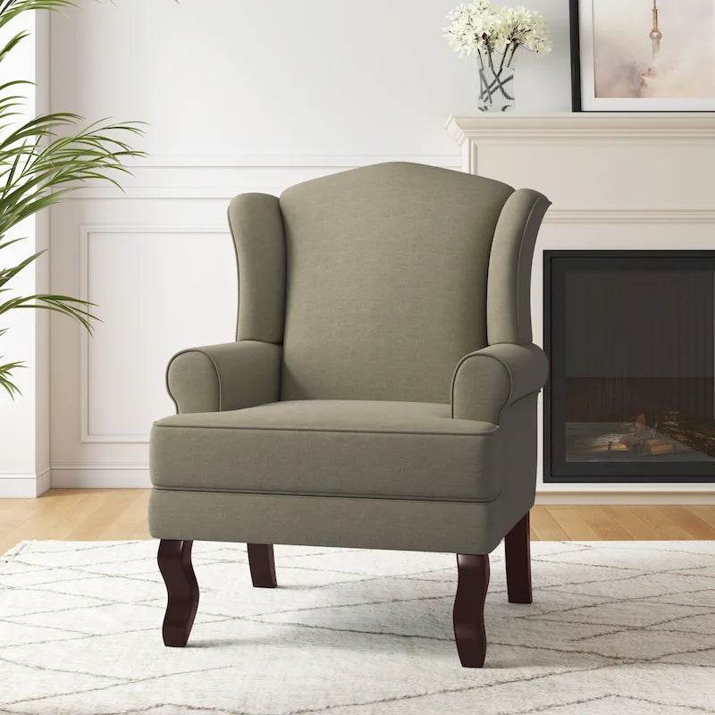 Fauteuil d'appoint rembourré Mid-Century Modern avec oreilles