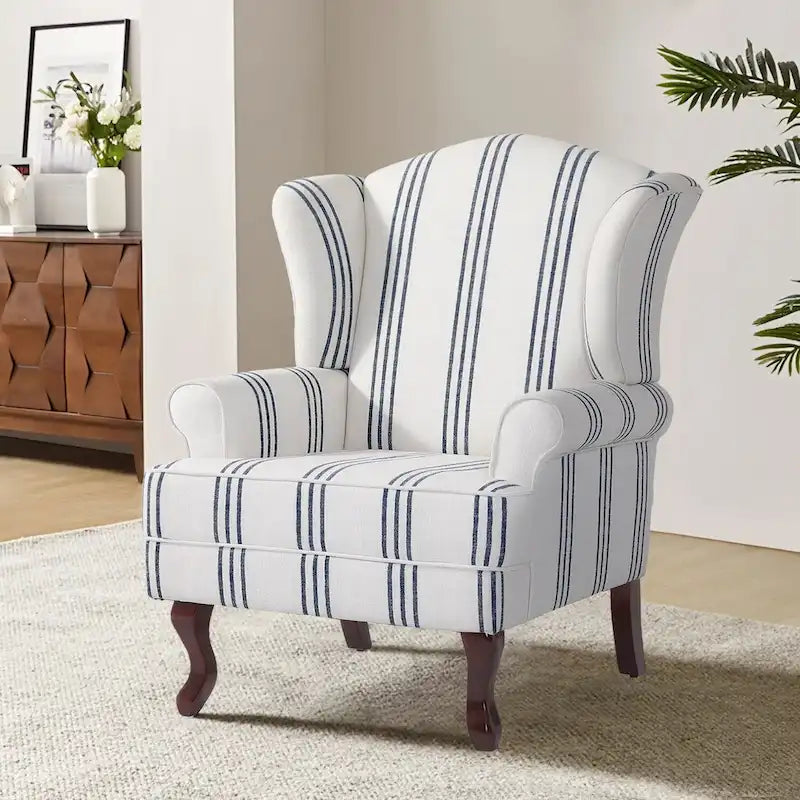 Fauteuil d'appoint rembourré Mid-Century Modern avec oreilles