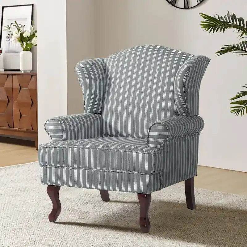 Fauteuil d'appoint rembourré Mid-Century Modern avec oreilles