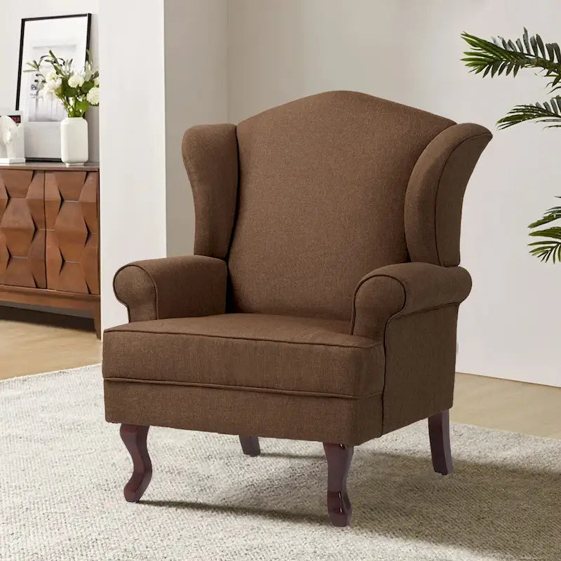 Fauteuil d'appoint rembourré Mid-Century Modern avec oreilles