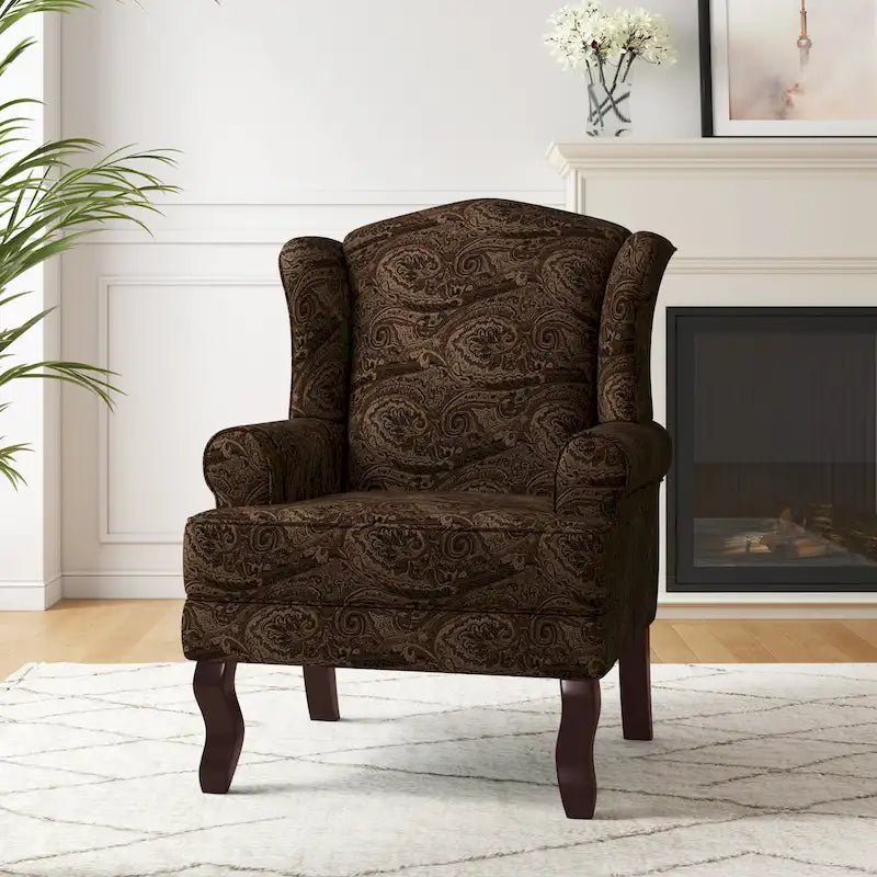 Fauteuil d'appoint rembourré Mid-Century Modern avec oreilles