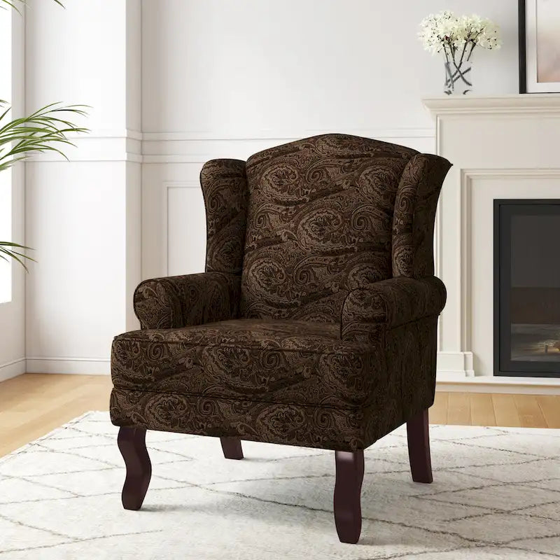 Fauteuil d'appoint rembourré Mid-Century Modern avec oreilles