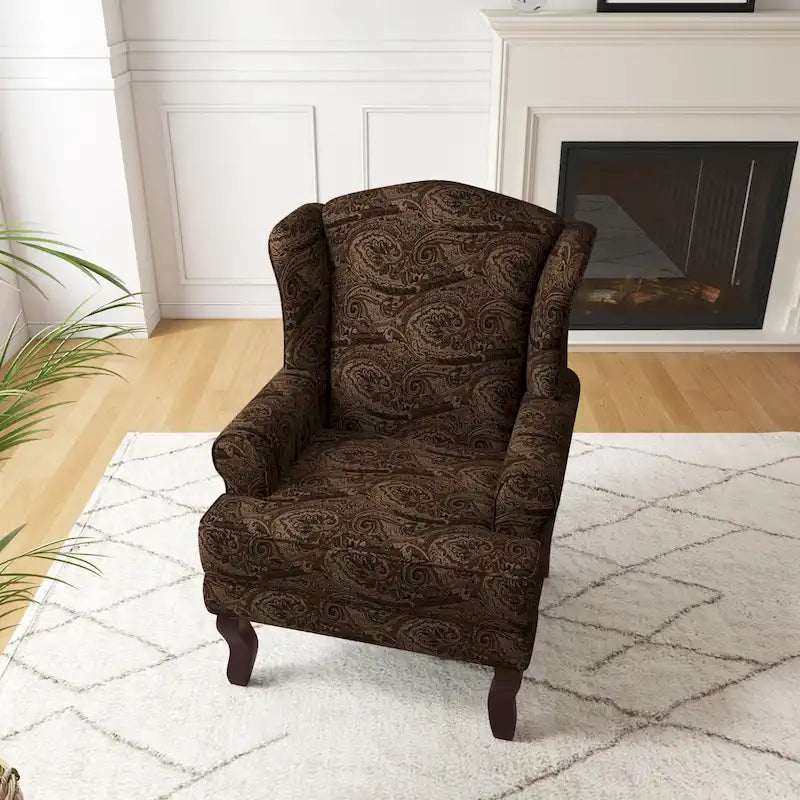 Fauteuil d'appoint rembourré Mid-Century Modern avec oreilles