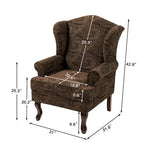 Fauteuil d'appoint rembourré Mid-Century Modern avec oreilles