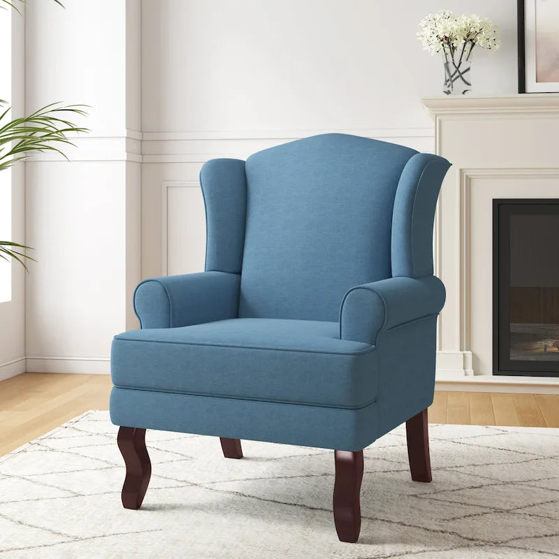 Fauteuil d'appoint rembourré Mid-Century Modern avec oreilles