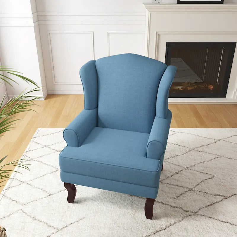 Fauteuil d'appoint rembourré Mid-Century Modern avec oreilles