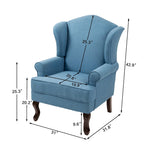 Fauteuil d'appoint rembourré Mid-Century Modern avec oreilles
