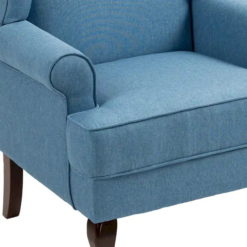 Fauteuil d'appoint rembourré Mid-Century Modern avec oreilles
