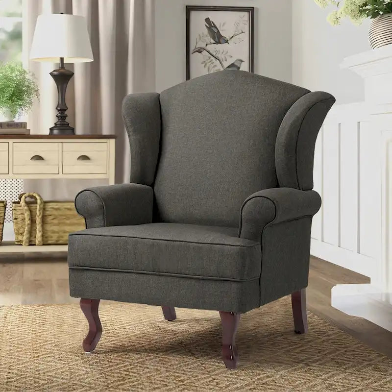 Fauteuil d'appoint rembourré Mid-Century Modern avec oreilles