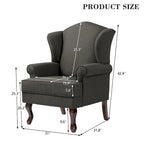 Fauteuil d'appoint rembourré Mid-Century Modern avec oreilles