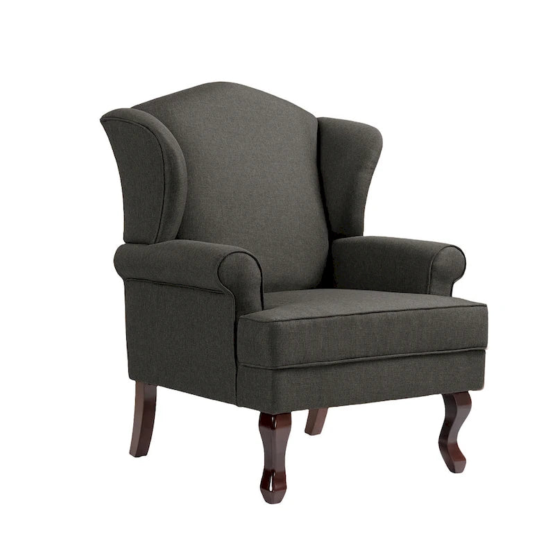 Fauteuil d'appoint rembourré Mid-Century Modern avec oreilles