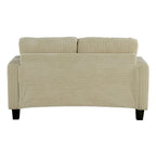 Canapé Loveseat Contemporain en Corduroy de 61 po avec 2 Coussins et Porte-gobelet