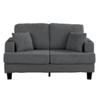 Canapé Loveseat Contemporain en Corduroy de 61 po avec 2 Coussins et Porte-gobelet
