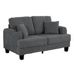 Canapé Loveseat Contemporain en Corduroy de 61 po avec 2 Coussins et Porte-gobelet