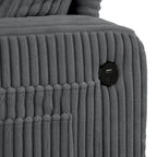 Canapé Loveseat Contemporain en Corduroy de 61 po avec 2 Coussins et Porte-gobelet