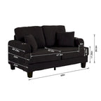 Canapé Loveseat Contemporain en Corduroy de 61 po avec 2 Coussins et Porte-gobelet