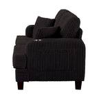 Canapé Loveseat Contemporain en Corduroy de 61 po avec 2 Coussins et Porte-gobelet