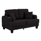 Canapé Loveseat Contemporain en Corduroy de 61 po avec 2 Coussins et Porte-gobelet
