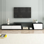 Meuble TV moderne minimaliste rectangulaire extensible 254 cm avec deux tiroirs - 15,70 x 70,70 x 15,70