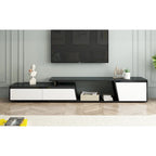 Meuble TV moderne minimaliste rectangulaire extensible 254 cm avec deux tiroirs - 15,70 x 70,70 x 15,70