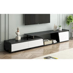 Meuble TV moderne minimaliste rectangulaire extensible 254 cm avec deux tiroirs - 15,70 x 70,70 x 15,70