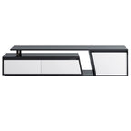 Meuble TV moderne minimaliste rectangulaire extensible 254 cm avec deux tiroirs - 15,70 x 70,70 x 15,70
