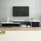 Meuble TV moderne minimaliste rectangulaire extensible 254 cm avec deux tiroirs - 15,70 x 70,70 x 15,70