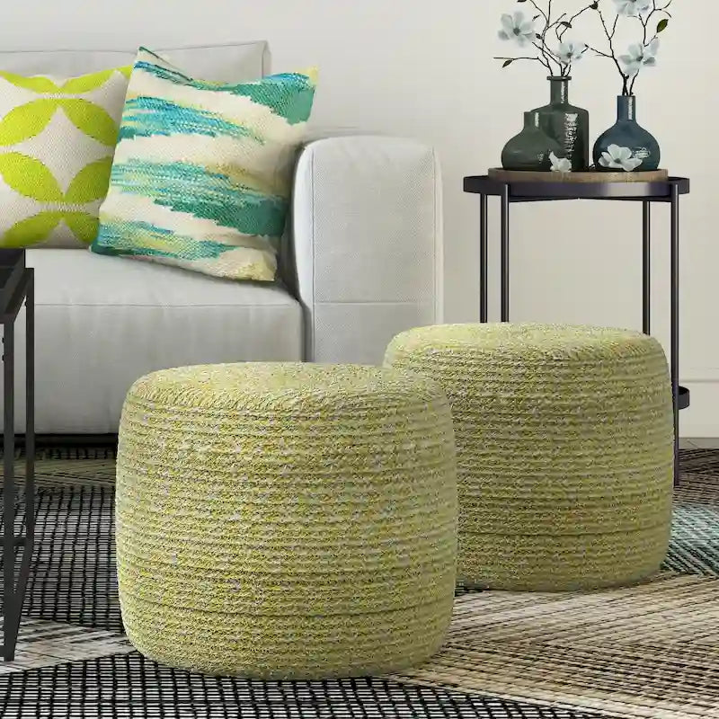 Pouf tressé rond Brodie