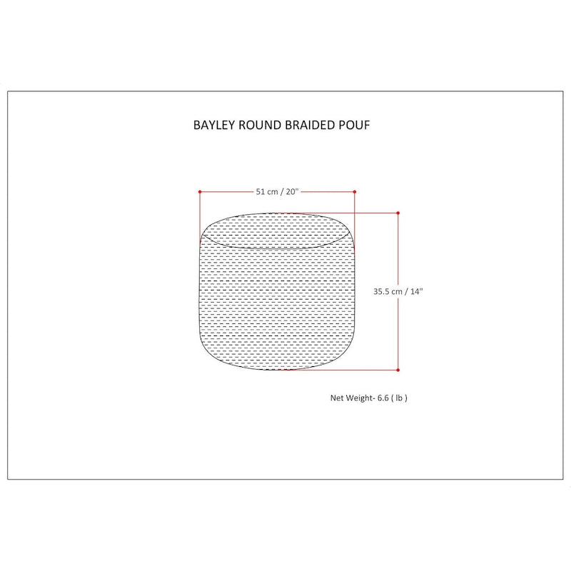 Pouf tressé rond Brodie