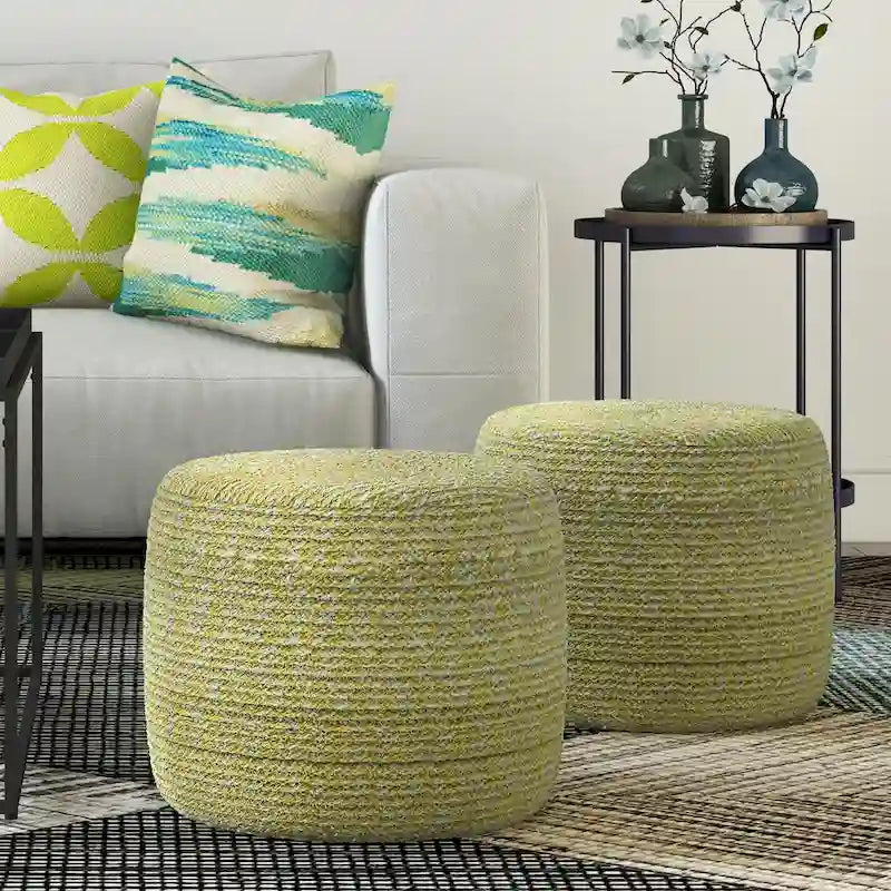 Pouf tressé rond Brodie