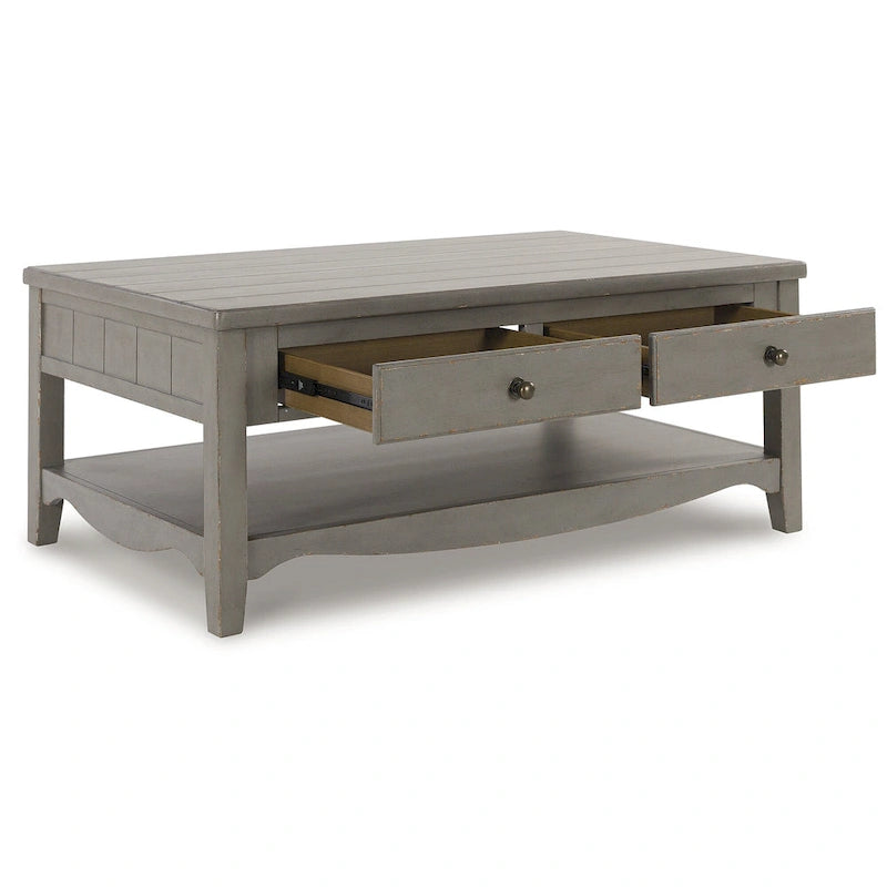 Table basse rectangulaire Charina gris antique - 50L x 30P x 20H