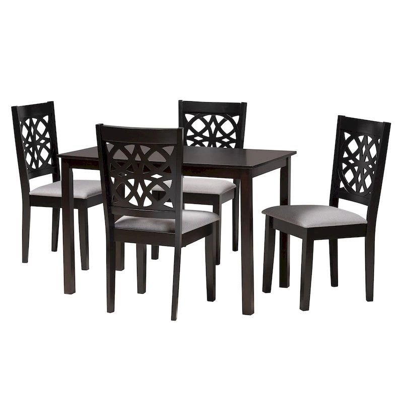 Ensemble de salle à manger Abigail en tissu et bois de style moderne