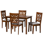 Ensemble de salle à manger Abigail en tissu et bois de style moderne