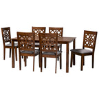Ensemble de salle à manger Abigail en tissu et bois de style moderne