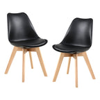 Chaises de salle à manger Chaises de bureau en bois sans roulettes Lot de 2